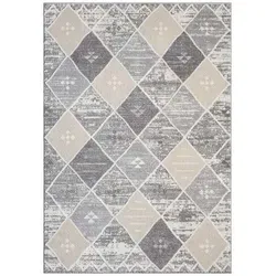 carpet city Kurzflor-Teppich Grau 120x170 cm - Moderne Teppiche, strapazierfähig und pflegeleicht, ideal für alle Wohnräume und Fußbodenheizungen.