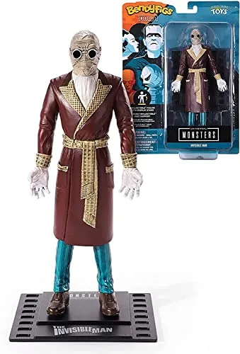 Noble Collection Biegefigur Invisible Man 19 cm - Actionfigur aus dem Universal Monsters Universum, ca. 19 cm groß, flexibel formbar für kreative Posen und Sammler. Ideal für Fans und Sammler!