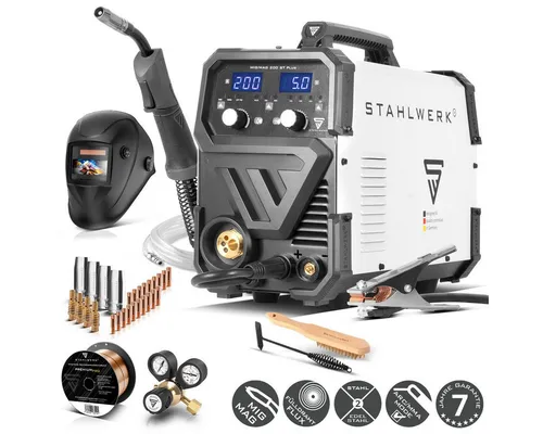 STAHLWERK MIG MAG 200 ST PLUS Schweißgerät - Schweißgeräte mit 200 A, ideal für professionelle Anwendungen, inklusive umfangreicher Vollausstattung für sofortigen Einsatz.