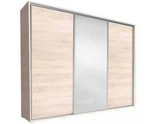 MOEBLO Kleiderschrank MONACO mit Spiegel, 3-türig - Moderner Schwebetürenschrank MONACO mit Spiegel, ideal für Schlafzimmer und Jugendzimmer. Bietet großzügigen Stauraum mit Einlegeböden und Kleiderstange - für ein aufgeräumtes Zuhause.