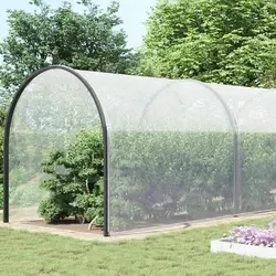 vidaXL Transparente Plane 10x10 m - Robuste Schutzhülle - Schutzhülle für Gartenmöbel, aus strapazierfähigem Polyethylen, wasserfest und mit praktischen Ösen für einfache Befestigung. Transparent für Sichtbarkeit des Abgedeckten.