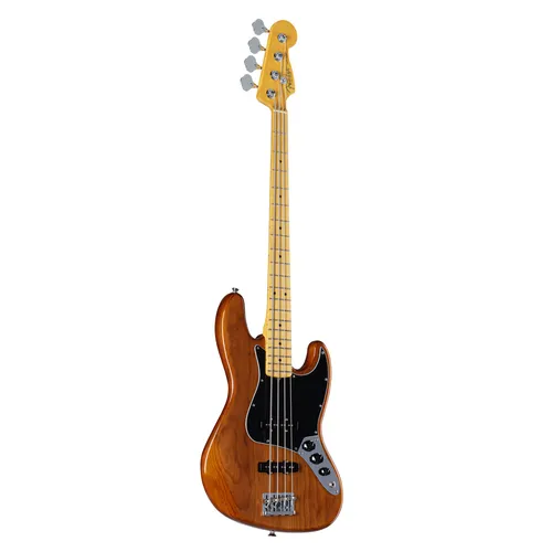 Fender Am Pro II Jazz Bass RST PINE – 4-Saiter E-Bass - Bässe mit geröstetem Kiefer Korpus, V-Mod II Tonabnehmer und inkludiertem Fender Koffer für optimalen Schutz und Transport.