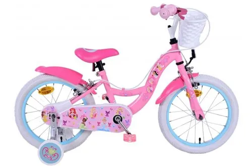 Volare Disney Princess 16 Zoll Kinderfahrrad Pink - Kinderspaß auf zwei Rädern! Mit 16 Zoll Reifen, sicherem Stahlrahmen und bezauberndem Disney Princess Design - ideal für kleine Abenteurer.