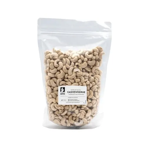 Bremer Gewürzhandel Cashewkerne, ungeröstet, ungesalzen, naturbelassen, für Müsli, Curry & als Snack, 1kg