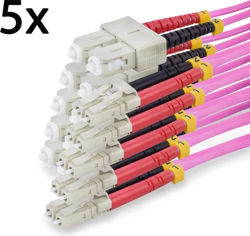 TPFNet 5er LWL Patchkabel, 50/125µm, OM4-Faser, Duplex SC/LC, violett, 5m