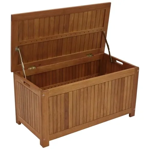 DEGAMO Gartenbox PORTO 90x45x45 cm – Eukalyptus Holz geölt von gartenmoebel-einkauf