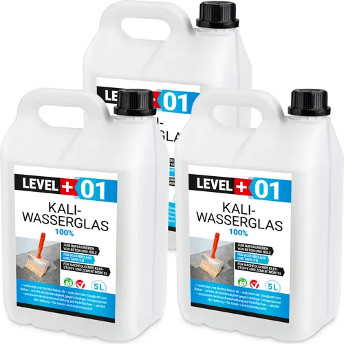 Kaliwasserglas 15L Pur Betonversiegelung Holzschutz Imprägnierung Grundierung Verfestung Unverdünnt Level+ RM01