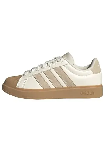 adidas Damen STREETTALK Schuhe, Off White/Crystal Linen/Gum 3, 42 EU - Stylische Sneaker mit regulärer Passform und Schnürsenkeln, ideal für den Alltag. Das Obermaterial aus Synthetikleder sorgt für hohen Tragekomfort und die Gummi-Cupsohle bietet optimale Stabilität.