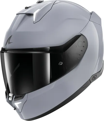 Shark Skwal i3 Dark Shadow Edition Helm, grau, Größe S - Motorradhelm mit LED und kratzfestem Visier, ideal für sicheres Fahren bei Tag und Nacht.