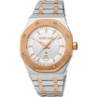 Roberto Cavalli Quarzuhr Uomo Ottagono RC5G102M0085 - Elegante Herrenuhr mit silberfarbenem Edelstahlarmband, spritzwassergeschützt und analoger Anzeige, ideal für stilbewusste Männer.