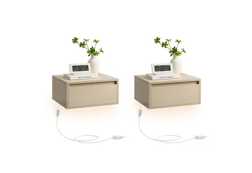 VASAGLE Nachttisch Set in beige von VASAGLE
