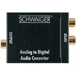 Schwaiger Audio Konverter Analog-Digital - Schwarz - Sonstiges TV-Zubehör: Hochwertiger Audiokonverter mit integriertem Rauschfilter für klare Klangqualität und energieeffizientem Betrieb (0,5 Watt)