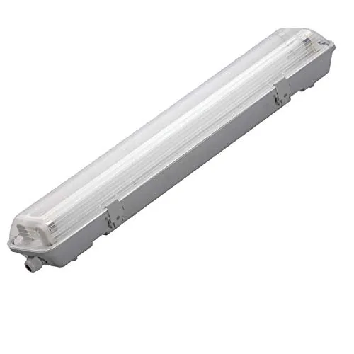 20W 60cm LED Wannenleuchte Feuchtraumleuchte Kellerleuchte Hallenleuchte (2 flammig) inkl. LED Röhre Kaltweiß IP65