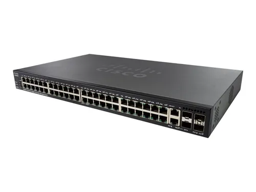 Cisco SG350X-48-K9-EU Switch - 48-Port Managed Stackable - Netzwerk-Switch mit 48 Anschlüssen, ideal für hohe Datenübertragungsraten bis zu 1 Gbit/s und einfaches Management. Perfekt für Unternehmen, die Skalierbarkeit und Leistung benötigen.