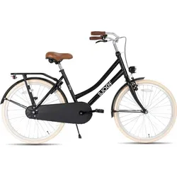SJOEF City Kinderfahrrad 24 Zoll | Ab 8-12 Jahren | Kinder Fahrrad für Mädchen / Jugend | EN4210 | V-Brake & Rücktrittbremse | Reflektoren & Sch... - Schwarz