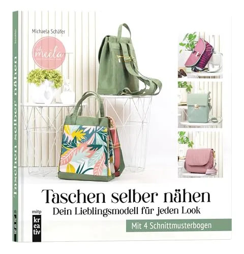 Taschen selber nähen: Dein Lieblingsmodell für jeden Look - Bücher über Taschen nähen mit 4 Schnittmusterbögen für individuelle Designs, perfekt für kreative Nähprojekte.