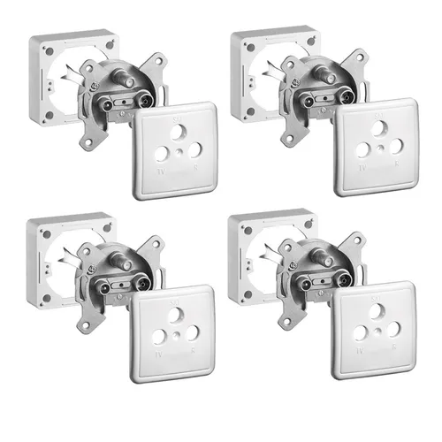 4x Satdose Antennedose 3 fach HD digital Enddose Sat Dose TV 4K Auf Unterputz