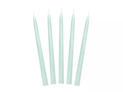 Świeca stożkowa matowa szałwiowy 24cm 10szt PartyDeco 5904555046559