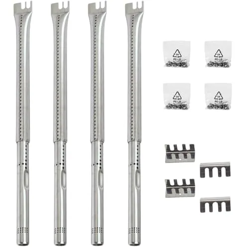 Set mit 4 verstellbaren Grillteilen für Gasgrills, Ersatzbrenner, Edelstahlrohrbrenner (1,27 cm Durchmesser) für Gasgrill-Modelle von Charbroil, Nexgrill und den meisten anderen Herstellern
