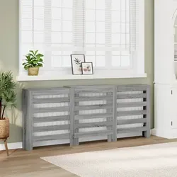 vidaXL Heizkörperverkleidung Grau Sonoma 205x21,5x83,5 cm - Heizkörperverkleidung aus langlebigem Holzwerkstoff mit modernem Latten-Design. Bietet zusätzliche Ablagefläche und ist pflegeleicht. Ideal für stilvolle Wohnräume.