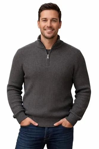 Arbeits-Pullover Gr. 58/XXXL oliv warmer blauer anthrazit Wolle schwarzer dicker Freizeit Winter Mann Männer Herren-Pullover Reißverschluss Weihnachts-Geschenk hochwertiger Premium Markenpullover