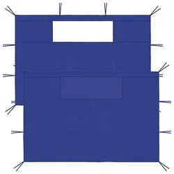 vidaXL Pavillon-Seitenwände mit Fenstern 2 Stk. Blau