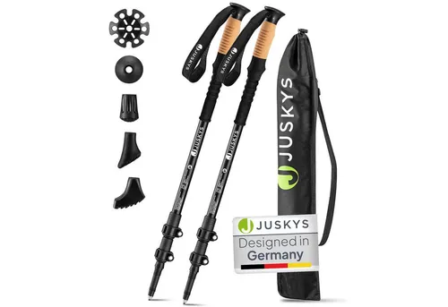 Juskys® Teleskop Wanderstöcke für Damen und Herren