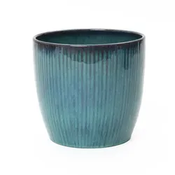 Hometopia Keramik Blumentopf Groß in blau von Hometopia