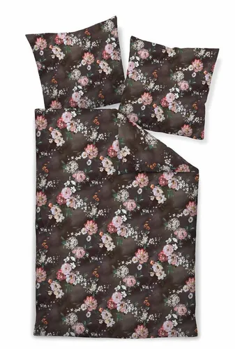 Janine Bettwäsche Carmen Mako Jersey 155x220 - Rosen Blumen Siena Kakao - Hochwertige 2-teilige Bettwäsche von Janine in Mako-Jersey. Mit einem Bettbezug (155x220 cm) und einem Kissenbezug (80x80 cm) aus 100% Baumwolle. Pflegeleicht, angenehm weich und mit Qualitäts-Reißverschluss. Ideal für erholsame Nächte.