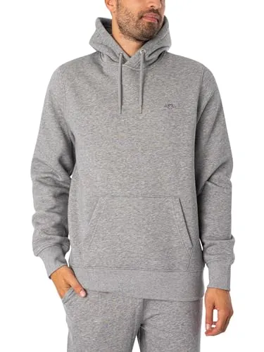 Gant Herren Reg Shield Hoodie Kapuzenpullover - Grey Melange, M EU - Kapuzenpullover für Herren, wind- und wasserabweisend für optimalen Schutz bei jedem Wetter.