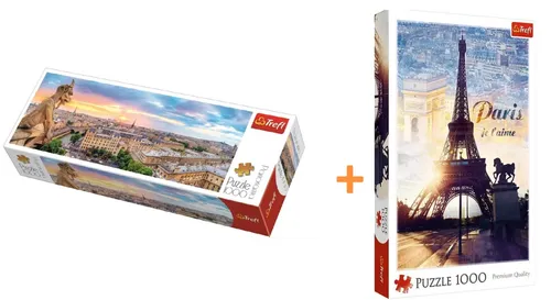 Trefl Puzzle Panoramapuzzle Blick auf die Kathedrale Notre-Dame - 1000 Teile, ideal für Puzzleliebhaber ab 8 Jahren und ein Blickfang für jedes Zimmer