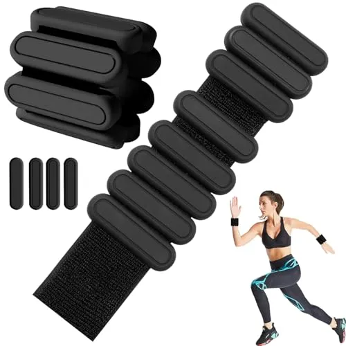 Pieces Handgelenk Gewichte Knöchelgewichte Set, Tragbare Gewichtsmanschetten Fuß, für Wrist & Ankle Weights Fitness,Ideal für Pilates Yoga Joggen Physiotherapie Aerobic, für Damen & Herren, 450g Je 2