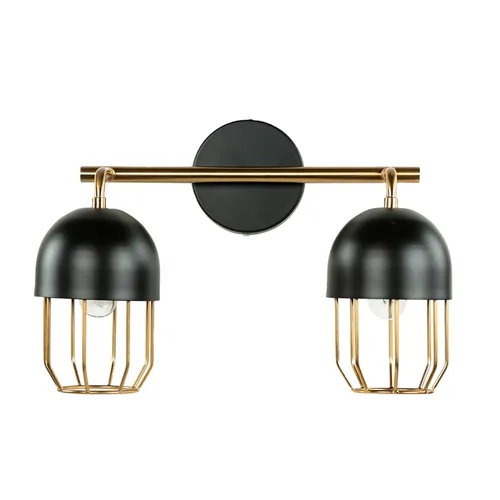 Wandlampe Wandleuchte Metall 2x E14 in Gold Schwarz in gold von Licht-Erlebnisse
