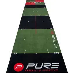 Pure2Improve Golf-Puttingmatte 3.0 - 65x300 cm - Golf Puttingmatte zur Verbesserung Ihres Spiels mit visuellen Hilfsmitteln für Distanzkontrolle und Zielgenauigkeit, ideal für das Training zu Hause.
