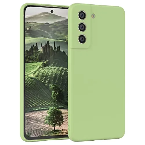 EAZY CASE - Silikonhülle für Galaxy S21 FE 5G Hülle Silikon Case Grün weich stoßfeste Handyhülle Schutzhülle mit Kameraschutz Dünn Premium Schutz Cover TPU Phone Bumper in Pastell Hellgrün Matt