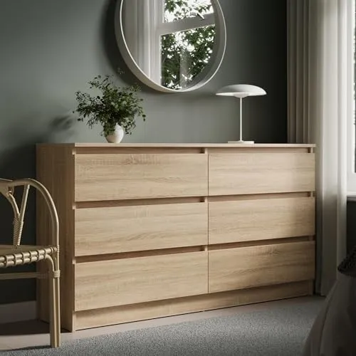 Kommode mit 6 Schubladen – Stilvolles Sideboard in Sonoma Holz