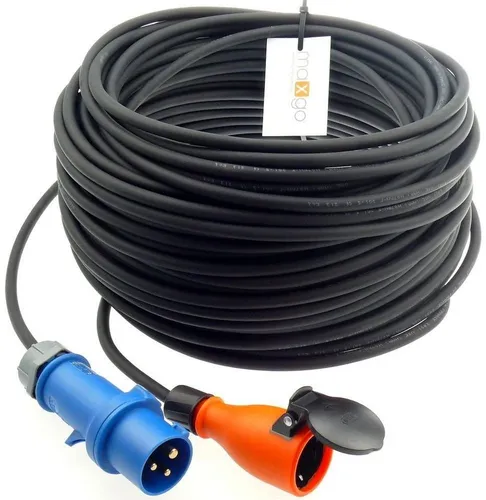 maxgo® Elektro-Kabel 3000 cm - Netzkabel für CEE auf Schutzkontakt, ideal für den Außenbereich mit robusten Steckverbindern und IP44 Schutzart, für höchste Qualität in Deutschland gefertigt.