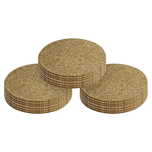 com-four® 18x Kork-Untersetzer für Getränke - runder Getränkeuntersetzer - Glasuntersetzer aus Kork - Ø 10 x 0,3 cm (18 Stück - rund)