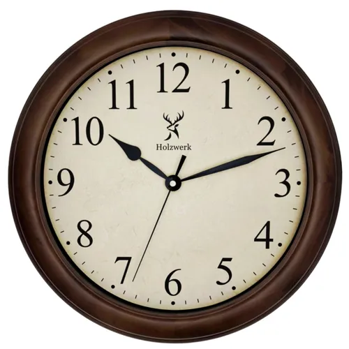 Holzwerk Vintage Retro Wanduhr 35 cm - Handgefertigte Quarzwanduhr im einzigartigen Vintage Design aus massivem Holz, nahezu lautlos und ideal für jedes Zuhause.