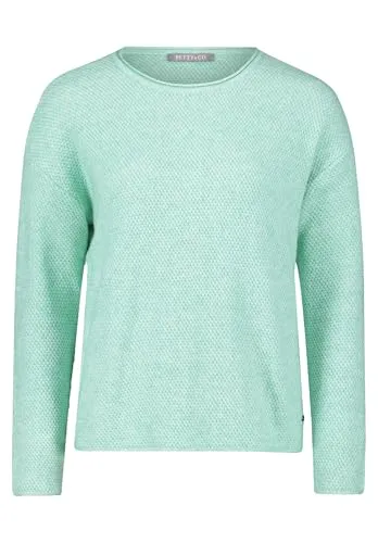 Strickpullover BETTY & CO – Trendiger Rundhals-Pullover für Damen - Pullover in grün melange, mit strukturiertem Design und weichem Tragekomfort. Ideal für lässige Outfits und ein echtes Fashion-Statement!