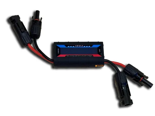 Solarmessgerät PV Wattmeter für Balkonkraftwerk - Solarenergie-Zubehör mit automatischer Spannungserkennung und 6550 Watt Leistung, ideal für Camping, Garten und Landwirtschaft.