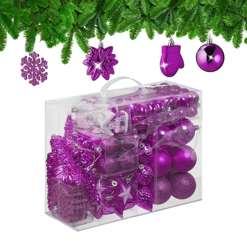 100er Set Weihnachtskugeln für den Tannenbaum - Christbaum- & Feiertagsschmuck in verschiedenen Farben, ideal für festliche Dekoration und langlebig aus Kunststoff gefertigt.