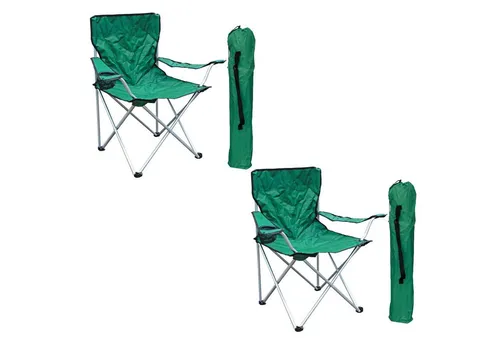 INDA-Exclusiv Klappstuhl 2'er Set Anglersessel mit Getränkehalter und Tasche belastbar bis 120kg