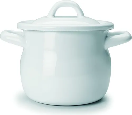 Ibili-Blanca Topf, emaillierter Stahl, 12x10 cm, weiß