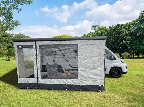 Reimo Girona Wind-/Rainblocker Frontpanel, 1 Tür+1 Fenster, 285cm, grau