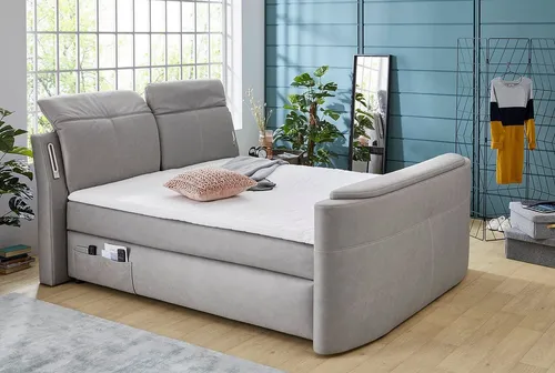 Jockenhöfer Gruppe Boxspringbett Movie Star in der Größe 180x200cm, mit versenkbarem TV-Lift und Fernbedienung, verstellbare Kopfstützen