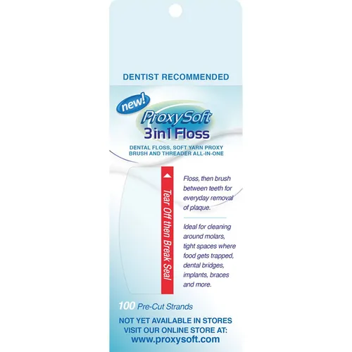 ProxySoft Worldwide, Inc. ProxySoft Zahnseide 3 in 1 Floss 100 Stück
