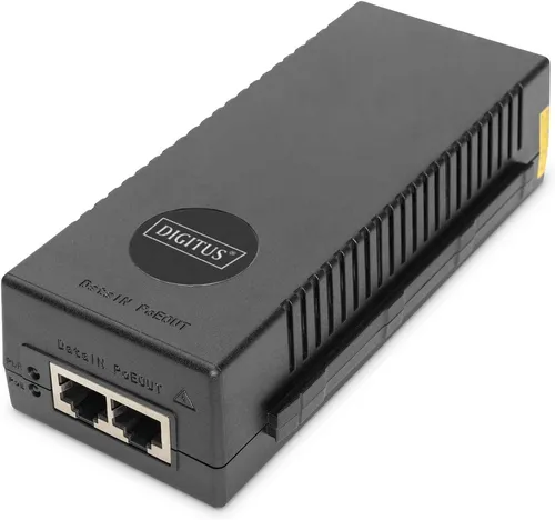 Digitus DN-95108 PoE Injektor 10 GBit/s - NETZWERK- & BLUETOOTH-ADAPTER, kompakte Mid-Span Lösung mit bis zu 30 Watt, ideal für Wireless Accesspoints, IP-Kameras und VoIP-Telefone - spart Platz und Stromkosten.
