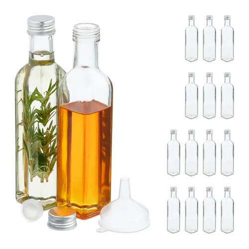 Flaschen zum befüllen Likörflaschen 250 ml transparent Deko-Flaschen 10er Set