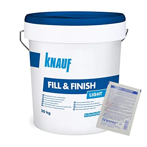 Knauf Fill & Finish light 20kg - Allzweckspachtelmasse - im Set inkl. 1 Stück DEWEPRO® Single Scrubs Reinigungstuch